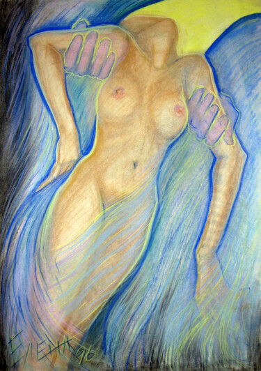 Картина под названием "Hands carrying up o…" - Elena Ilina, Подлинное произведение искусства, Пастель