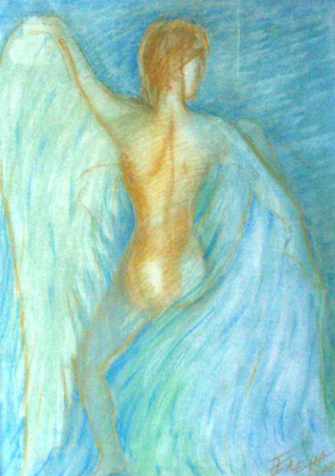 Painting titled "Swan" by Elena Ilina, Original Artwork, Pastel