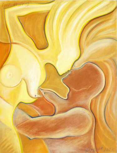 Картина под названием "LOVE" - Elena Ilina, Подлинное произведение искусства, Пастель