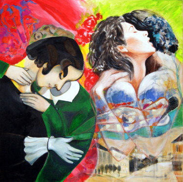 Painting titled "PASSION" by Elena Ilina, Original Artwork, Acrylic