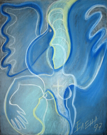 Malerei mit dem Titel "ETERNITY - original…" von Elena Ilina, Original-Kunstwerk, Pastell