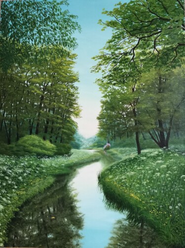 Peinture intitulée "Весна в Питере" par Elena Istomina, Œuvre d'art originale, Huile Monté sur Châssis en bois