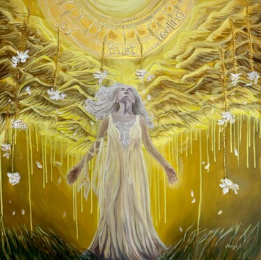 Schilderij getiteld "«Goddess of the str…" door Elena Iustus, Origineel Kunstwerk, Olie