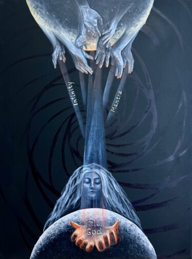 Malerei mit dem Titel "«Gifts of the Godde…" von Elena Iustus, Original-Kunstwerk, Öl Auf Keilrahmen aus Holz montiert