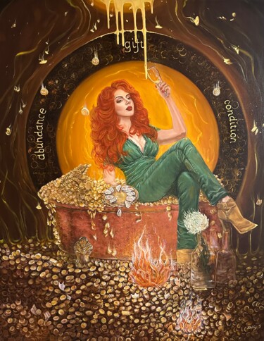 Schilderij getiteld "«Goddess of abundan…" door Elena Iustus, Origineel Kunstwerk, Olie Gemonteerd op artwork_cat.