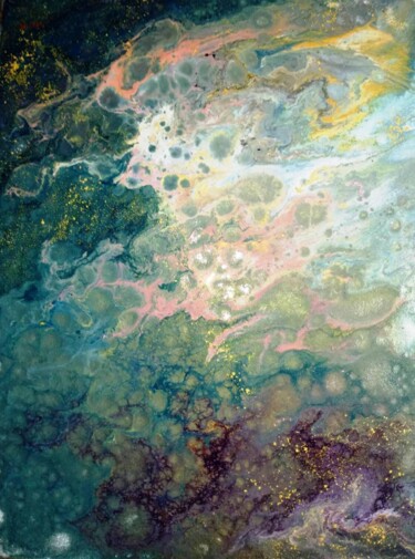 Картина под названием "Space" - Elena Klever, Подлинное произведение искусства, Акрил Установлен на Деревянная рама для носи…
