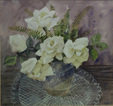Painting titled "Flowers 2 by Elena…" by Elena Korchuganova, Original Artwork, Watercolor