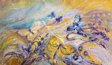 Painting titled "Lavender fields for…" by Elena Kotliarker, Original Artwork, Acrylic