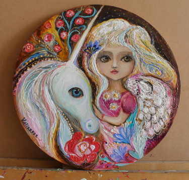 Painting titled "My little fairy Sha…" by Elena Kotliarker, Original Artwork, Acrylic