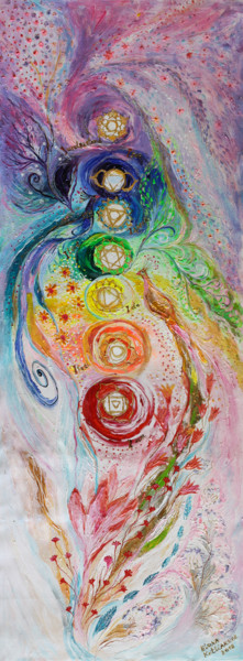 Schilderij getiteld "Feng Shui series #2" door Elena Kotliarker, Origineel Kunstwerk, Acryl