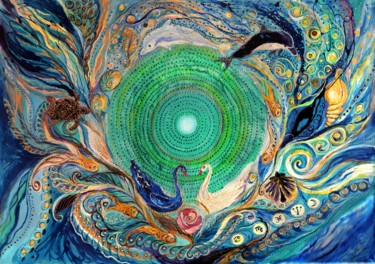 Peinture intitulée "Mandala series "Ele…" par Elena Kotliarker, Œuvre d'art originale, Acrylique