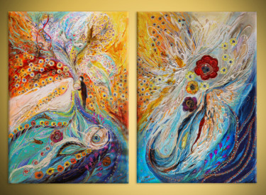 Malerei mit dem Titel "The Angel Wings ser…" von Elena Kotliarker, Original-Kunstwerk, Acryl