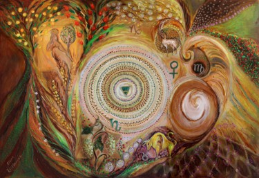 Painting titled "Mandala series "Ele…" by Elena Kotliarker, Original Artwork, Acrylic