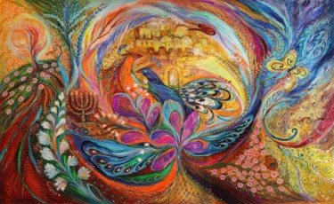 Painting titled "The song of Safed" by Elena Kotliarker, Original Artwork, Acrylic