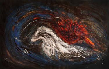 Pittura intitolato "The Angel Wings #18…" da Elena Kotliarker, Opera d'arte originale, Acrilico