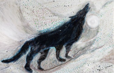 Life Totem #5. The Timberwolf Peinture intitulée "Life Totem #5. The…" par Elena Kotliarker, Œuvre d'art originale, Acrylique