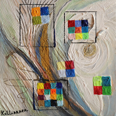 Painting titled "Pixelization #6" by Elena Kotliarker, Original Artwork, Acrylic Mounted on Wood Stretcher frame