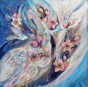 Malarstwo zatytułowany „The Angel wings #22…” autorstwa Elena Kotliarker, Oryginalna praca, Akryl