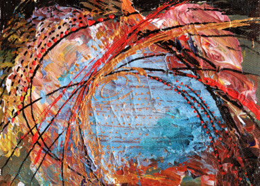 Картина под названием "My Palette #4" - Elena Kotliarker, Подлинное произведение искусства, Акрил Установлен на Деревянная р…