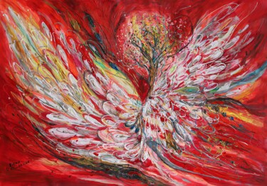 Painting titled "Supremacy of Red" by Elena Kotliarker, Original Artwork, Acrylic
