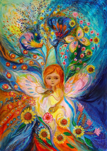 Pintura intitulada "My little fairy Car…" por Elena Kotliarker, Obras de arte originais, Óleo