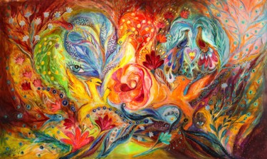 Pintura intitulada "The Spirits of Gard…" por Elena Kotliarker, Obras de arte originais, Acrílico