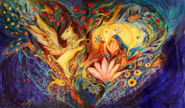 Картина под названием "The Golden Griffin" - Elena Kotliarker, Подлинное произведение искусства, Масло