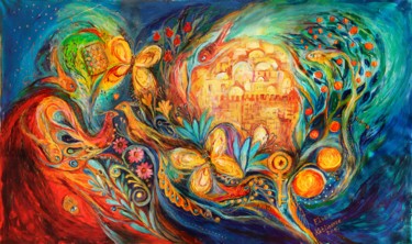 Painting titled "The Key of Jerusalem" by Elena Kotliarker, Original Artwork, Oil