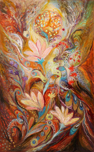Painting titled "The lilies and bell…" by Elena Kotliarker, Original Artwork, Acrylic