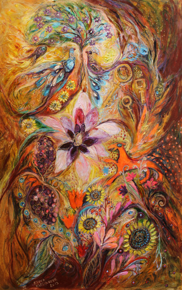 Картина под названием "The Spirit of Garden" - Elena Kotliarker, Подлинное произведение искусства, Акрил
