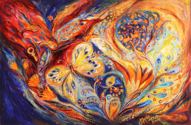 Pintura intitulada "The Chagall  Dreams" por Elena Kotliarker, Obras de arte originais, Acrílico