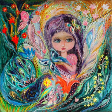 Pintura intitulada "My little fairy Iris" por Elena Kotliarker, Obras de arte originais, Acrílico