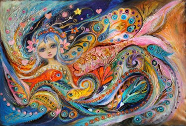 Painting titled "My little Mermaid L…" by Elena Kotliarker, Original Artwork, Acrylic