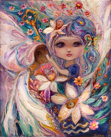 Ζωγραφική με τίτλο "The Fairies of Zodi…" από Elena Kotliarker, Αυθεντικά έργα τέχνης, Ακρυλικό
