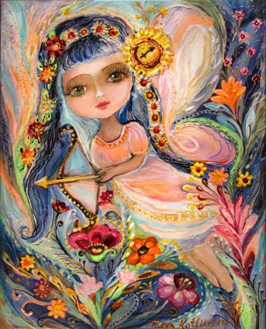 Pintura intitulada "The Fairies of Zodi…" por Elena Kotliarker, Obras de arte originais, Acrílico