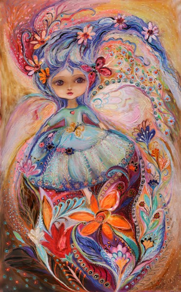 Schilderij getiteld "My little fairy Mal…" door Elena Kotliarker, Origineel Kunstwerk, Acryl