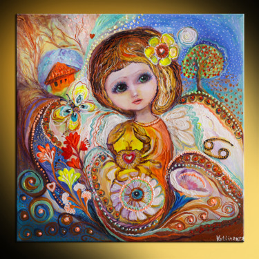 Painting titled "The Fairies of Zodi…" by Elena Kotliarker, Original Artwork, Acrylic Mounted on Wood Stretcher frame