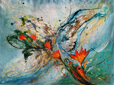 Painting titled "The Angel Wings ser…" by Elena Kotliarker, Original Artwork, Acrylic