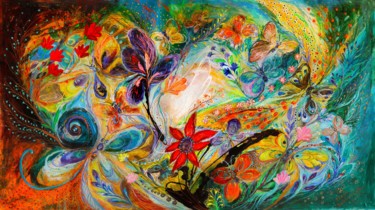 Картина под названием "The dancing Butterf…" - Elena Kotliarker, Подлинное произведение искусства, Акрил