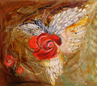 Painting titled "The Angel Wings #7…" by Elena Kotliarker, Original Artwork, Acrylic