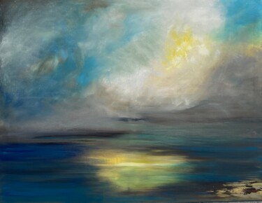 Painting titled "Blue sea" by Elena Kovalskaya, Original Artwork, Oil