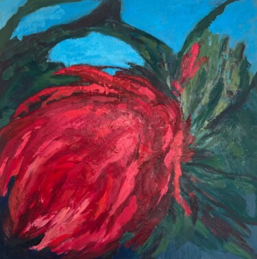 Painting titled "red2" by Elena Kovalskaya, Original Artwork, Oil