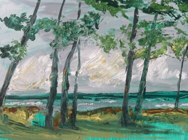 Картина под названием "Pines" - Elena Kovalskaya, Подлинное произведение искусства, Масло