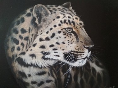 Картина под названием "Leopard" - Elena Kozyutenko, Подлинное произведение искусства, Масло
