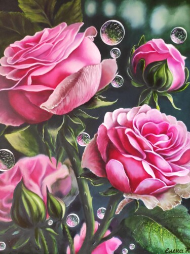 Pintura titulada "Pink tenderness" por Elena Kozyutenko, Obra de arte original, Oleo Montado en Bastidor de camilla de madera