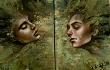 Pittura intitolato ""Attraction"" da Elena Kraft, Opera d'arte originale, Acrilico