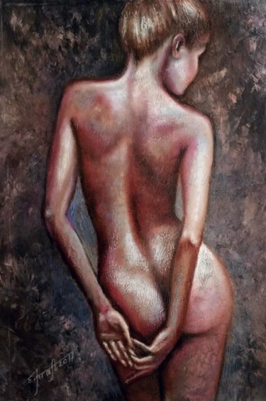 Painting titled ""You make me shy I"" by Elena Kraft, Original Artwork, Acrylic