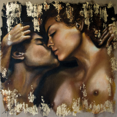 Malerei mit dem Titel ""Love On The Brain"" von Elena Kraft, Original-Kunstwerk, Acryl