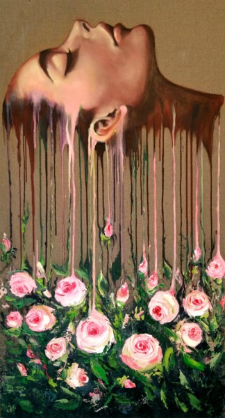 Malerei mit dem Titel ""Arousal"60x112x2cm" von Elena Kraft, Original-Kunstwerk, Acryl Auf Keilrahmen aus Holz montiert
