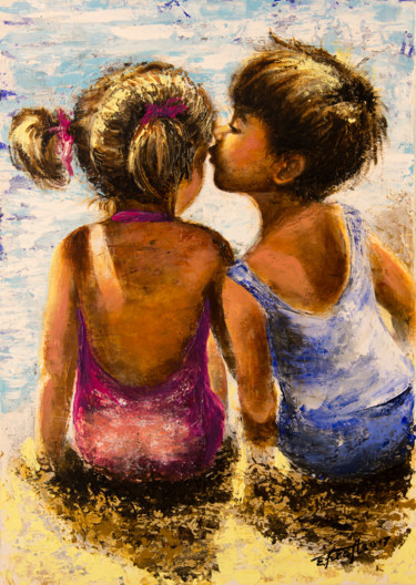 Картина под названием ""Summer of Love"" - Elena Kraft, Подлинное произведение искусства, Акрил Установлен на Деревянная рам…